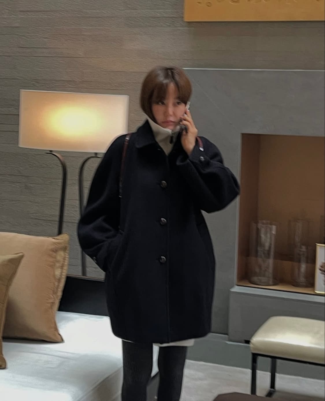 (새상품) 11am 일레븐에이엠 하프 코트 / 네이비 상품이미지9