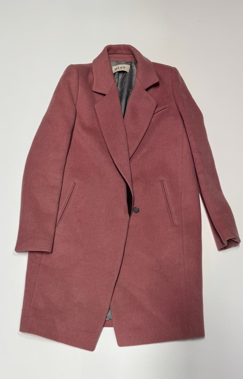 여성 한섬 마인 Mine 캐시미어 혼용 핑크 울 코트 상품이미지1