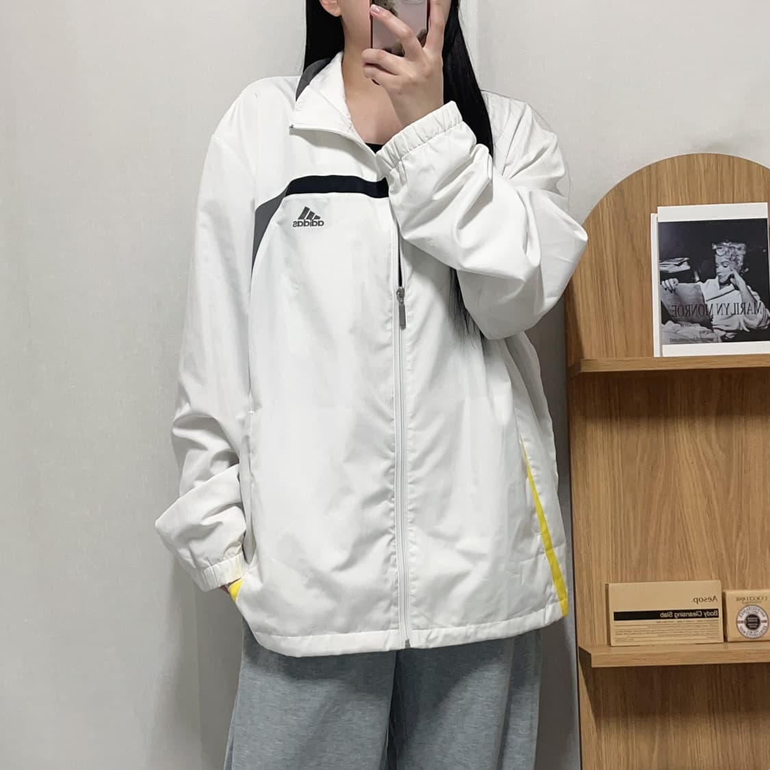 [정품] 아디다스 화이트 그레이삼선 바막 [ 115 ] 상품이미지3