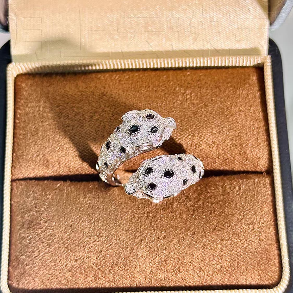 Oceanora 더블 레오파드 925실버 그린큐빅 감성 유니크 반지 상품이미지3