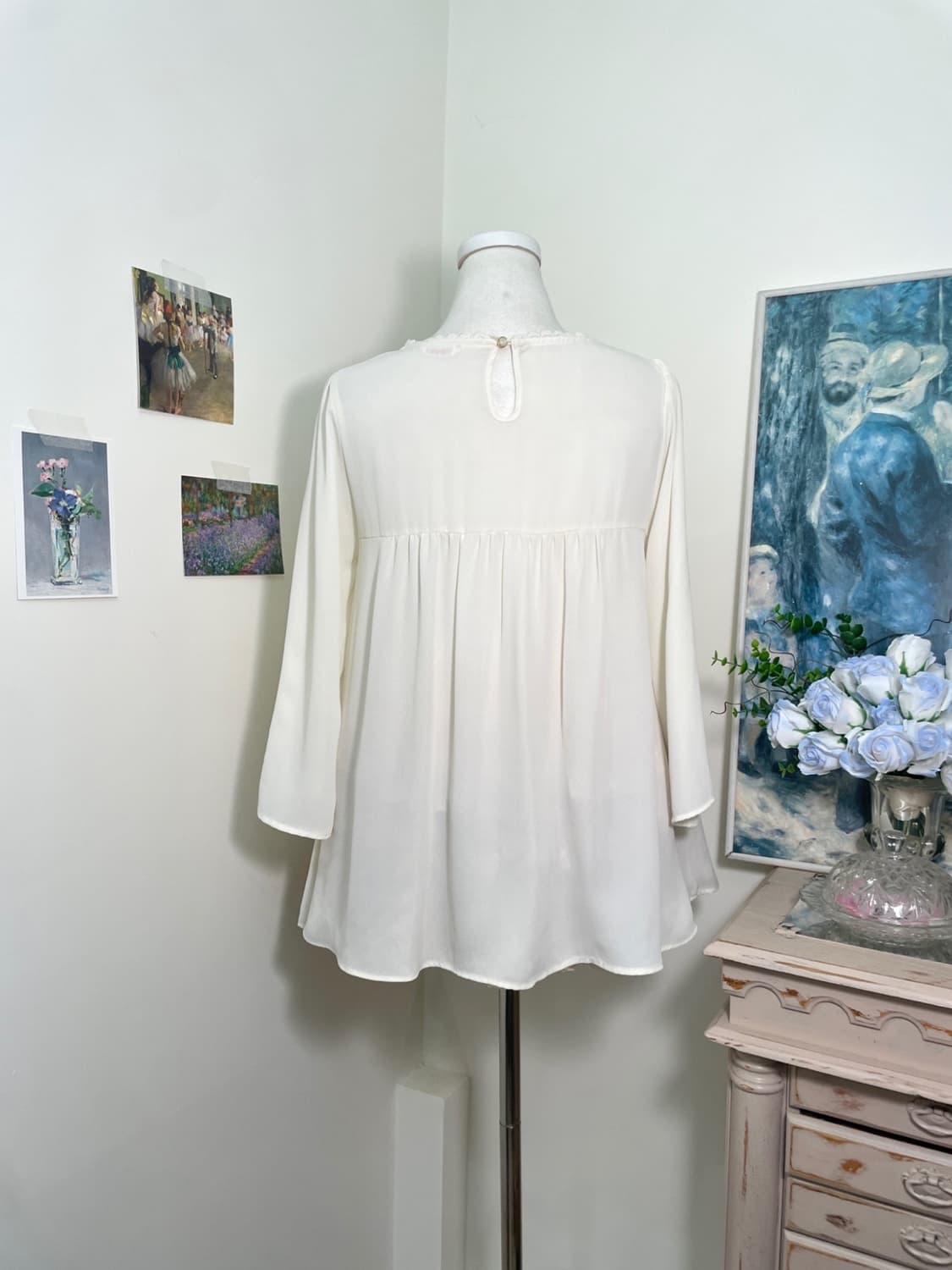 ivory mori lace shirring blouse(size-L) 상품이미지3