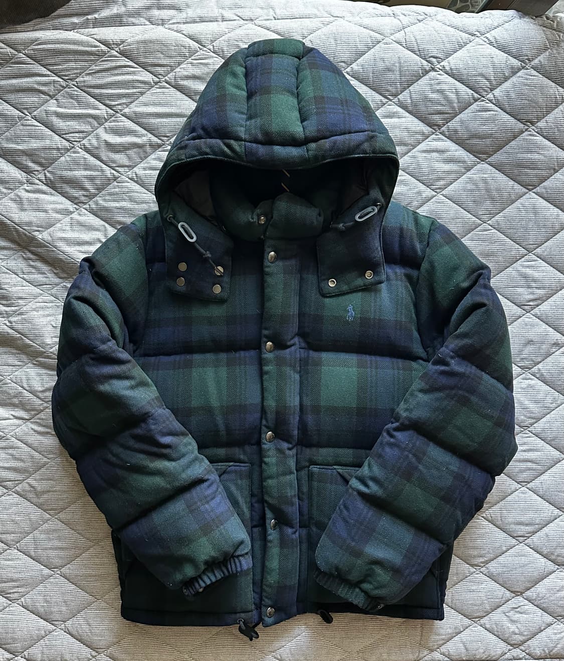 폴로 랄프로렌 블랙워치 타탄체크 패딩 L 상품이미지1