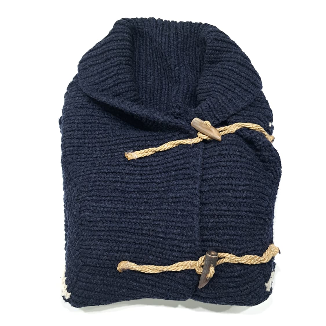 CL023 폴로 울캐시미어 핸드니트 나바호 네이비 숄카라 가디건 상품이미지6