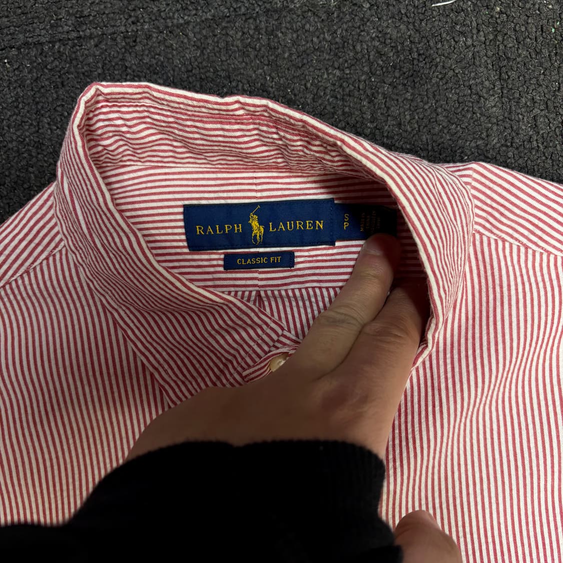 폴로 레드 스트라이프 클래식핏 셔츠 S 상품이미지5