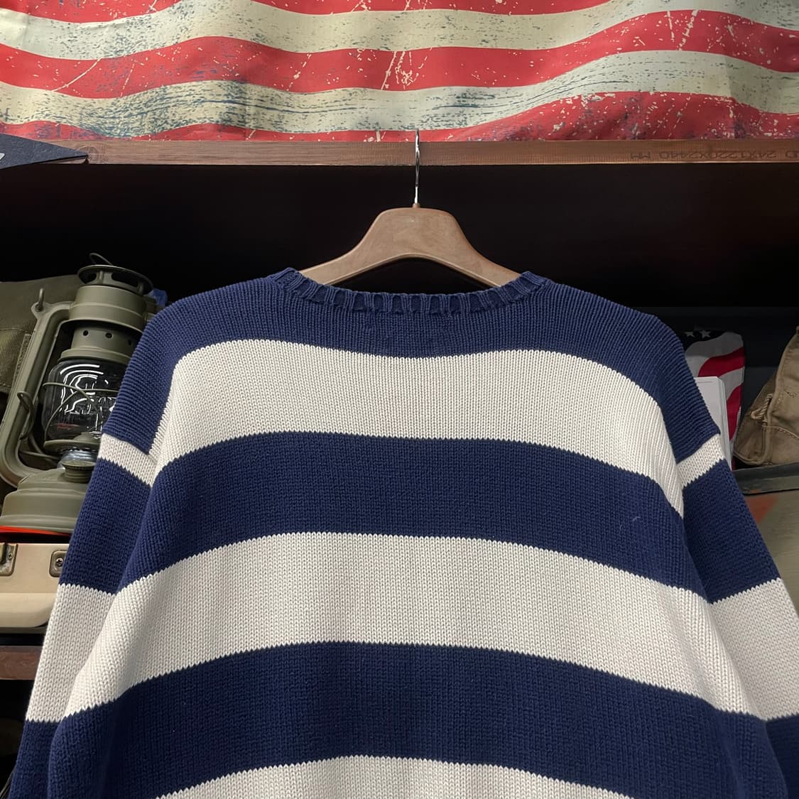 90s 폴로 랄프로렌 멀티 스트라이프 레트로 라운드넥 니트 N344 상품이미지4