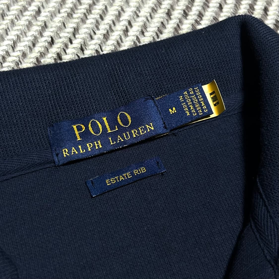 [M] Polo 폴로 랄프로렌 신형 네이비 반집업 코튼 풀오버 니트 상품이미지6
