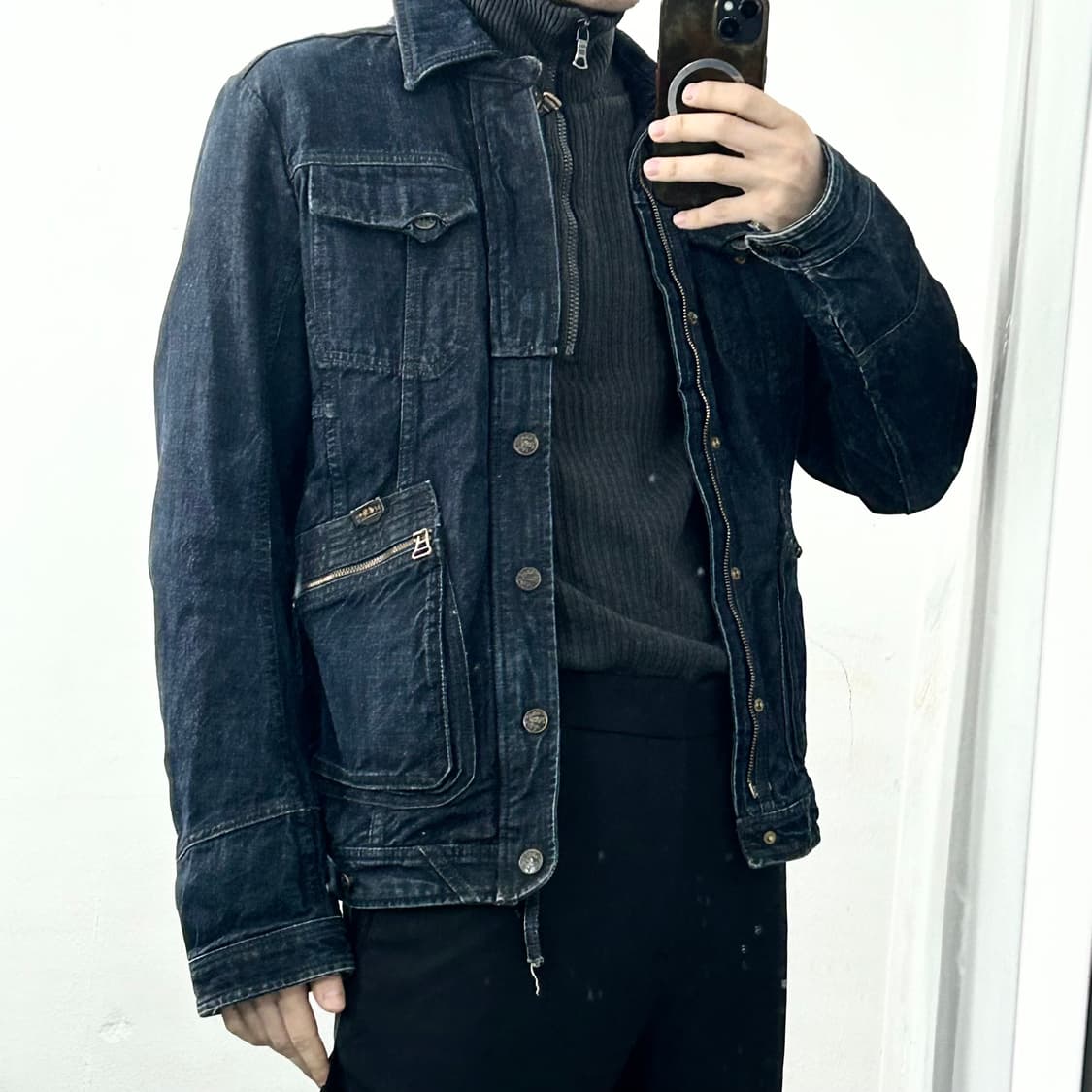 디젤 쿼드포켓 데님 바이커 자켓 상품이미지2