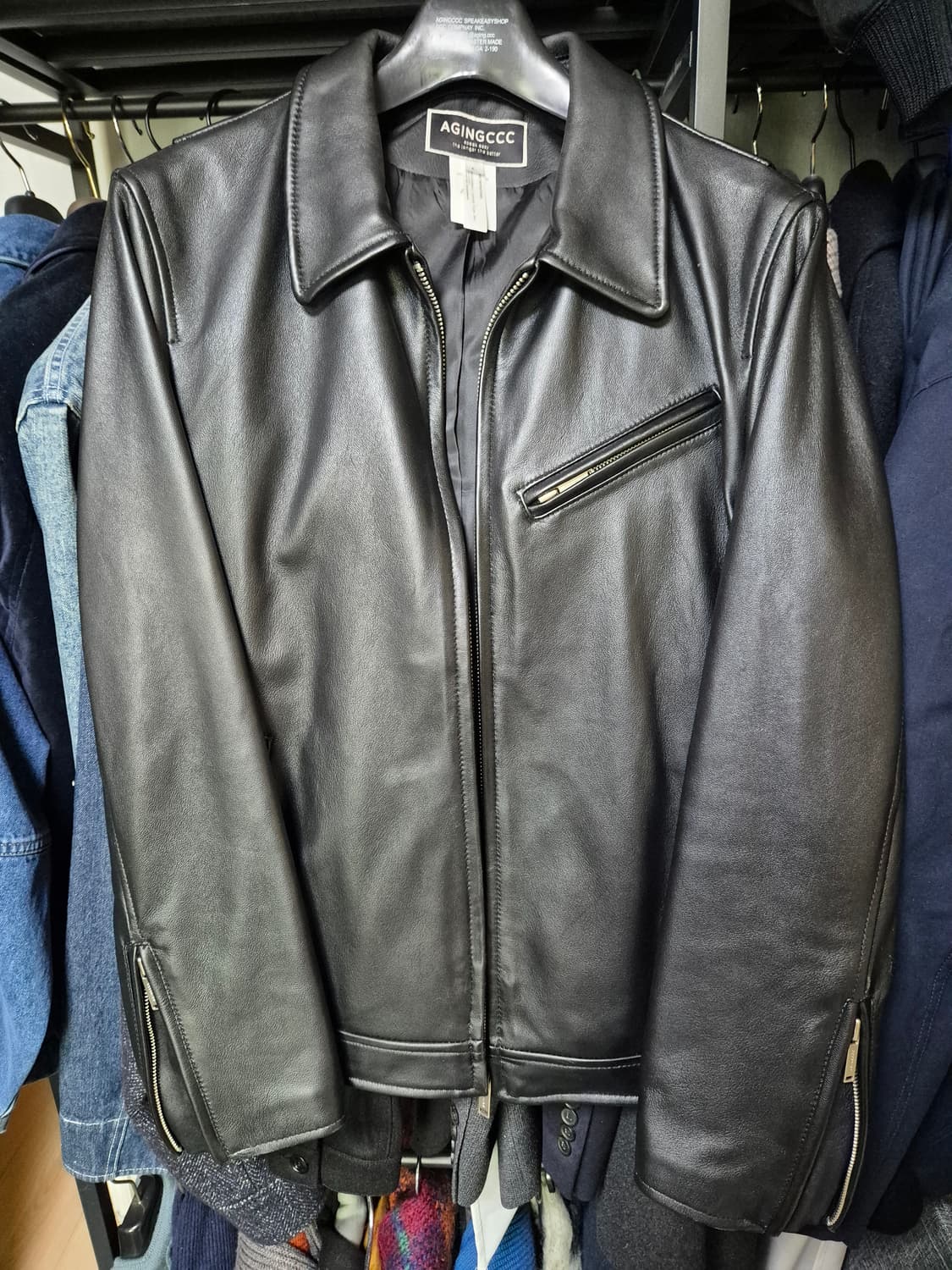 AGINGCCC 싱글 라이더 자켓 L사이즈 판매합니다 상품이미지1