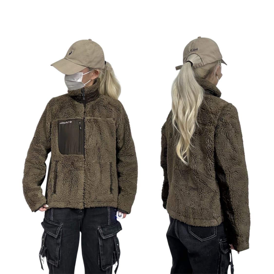 컬럼비아 브라운 뽀글이 후리스 등산복 자켓 M  상품이미지1