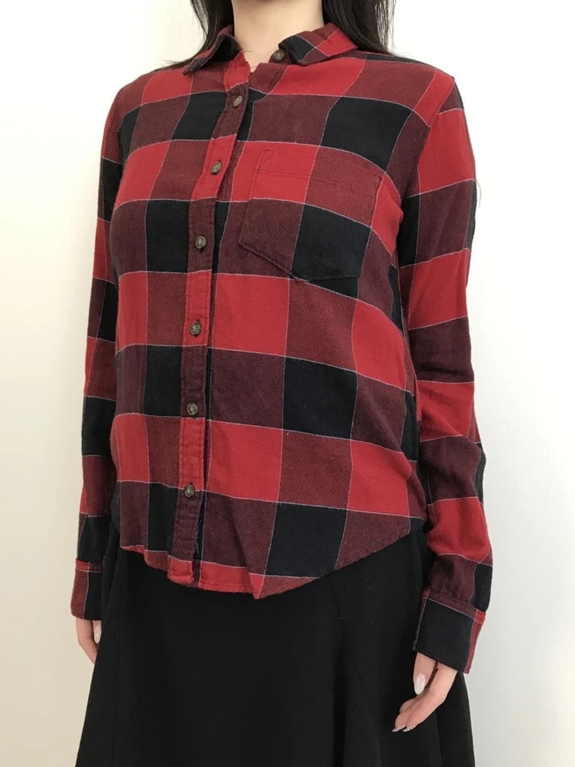 Abercrombie Red Black Plaid Shirt 상품이미지3