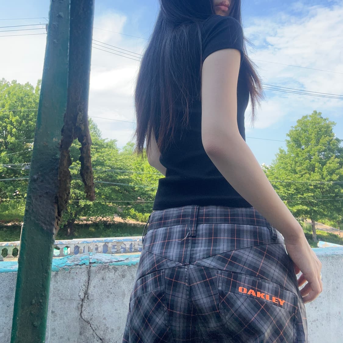 오클리 팬츠 타탄체크 빈티지 상품이미지1