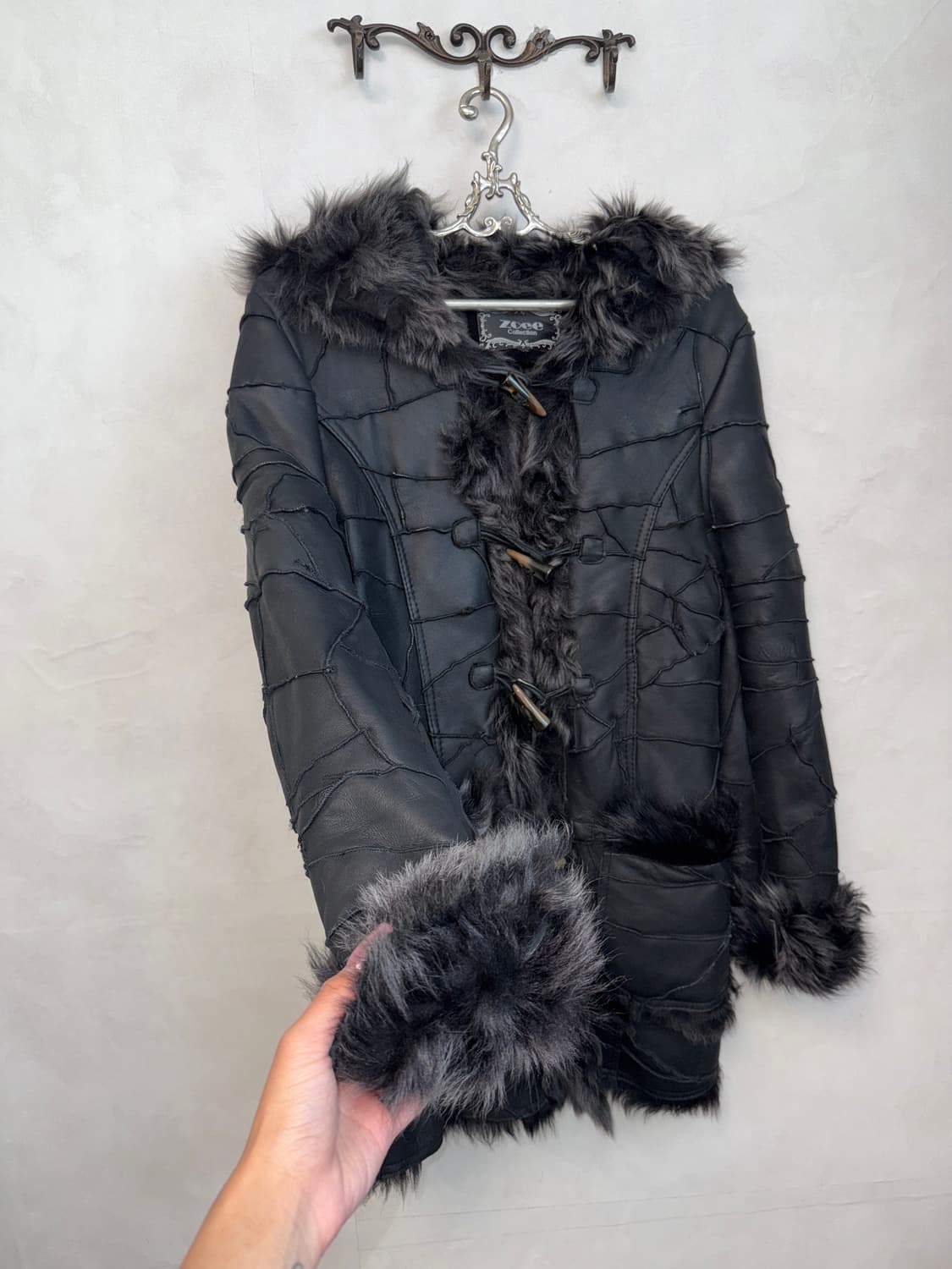 Black grunge patch duffle hood mustang 상품이미지2