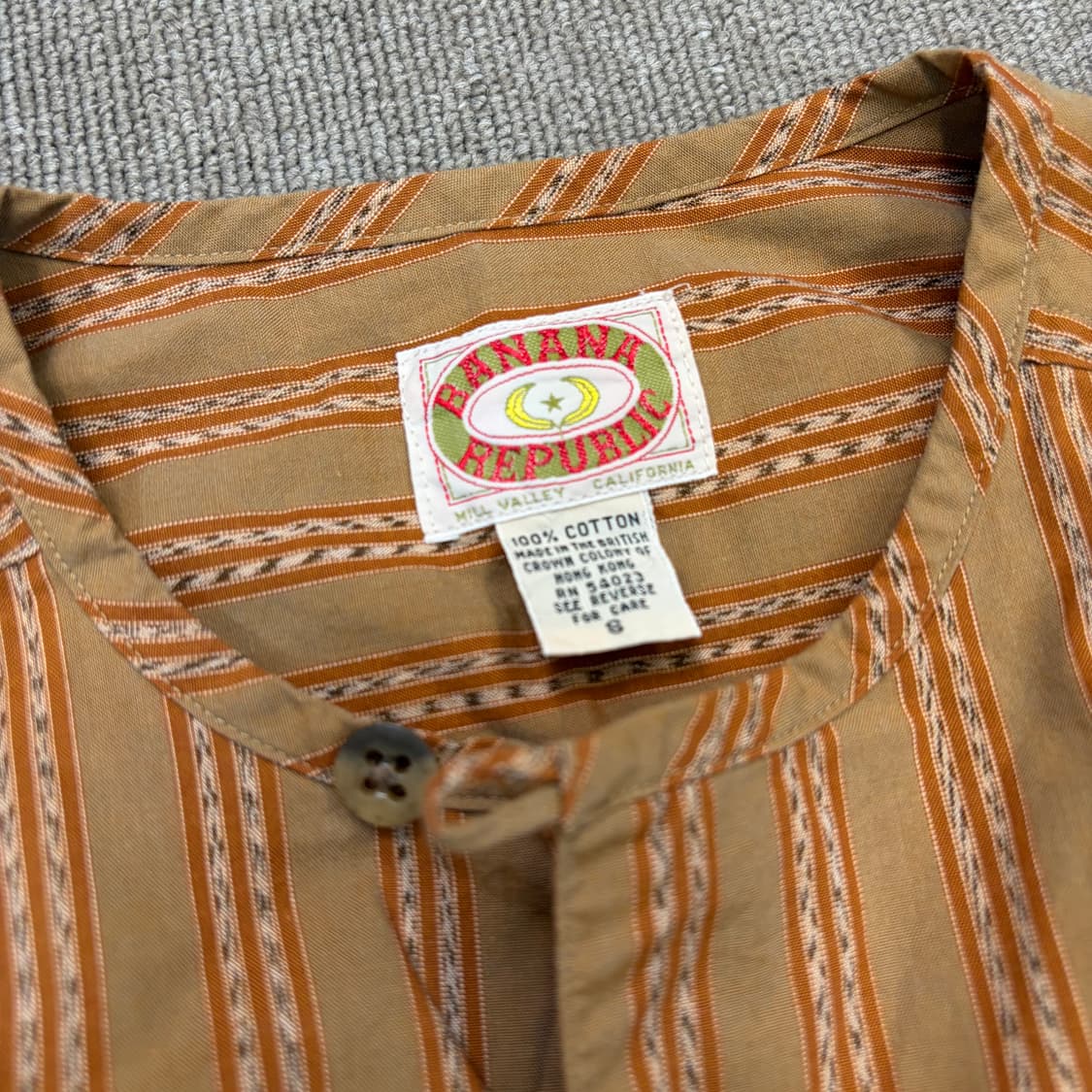 70s Banana Republic 에스닉 노카라 하프버튼 셔츠 공용 상품이미지2