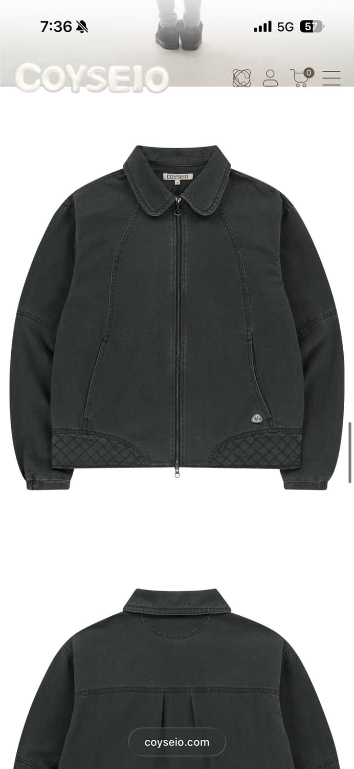 코이세이오 라운드카라자켓 스티치 블루 그레이 1사이즈 상품이미지7