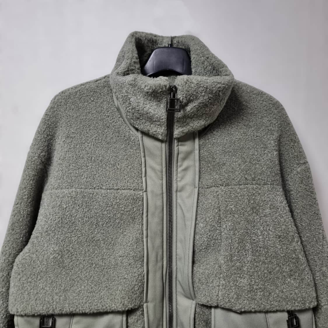 우영미 그린 스탠드 카라 자켓 100 상품이미지3