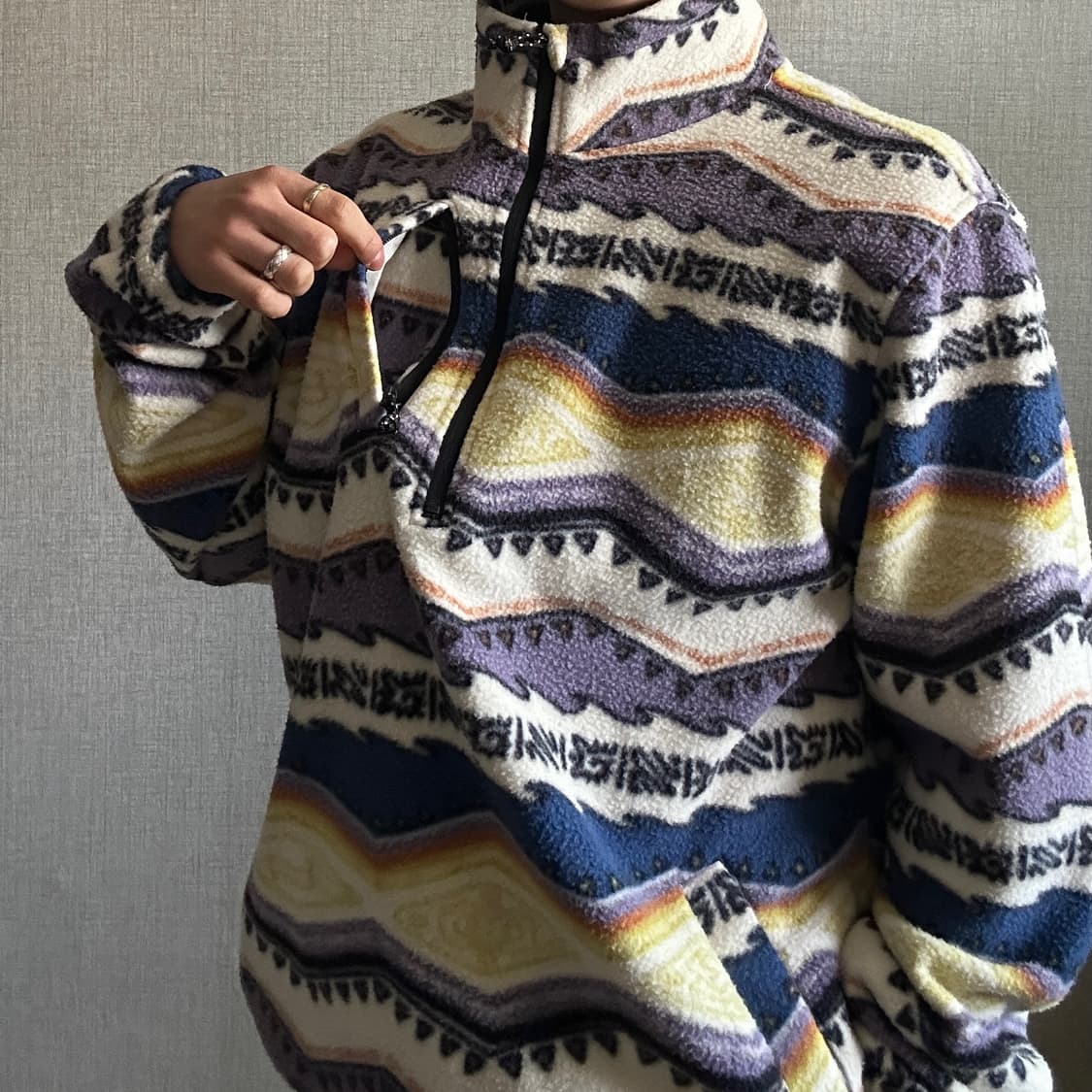 Billabong Multi Pattern Fleece Anorak 상품이미지4