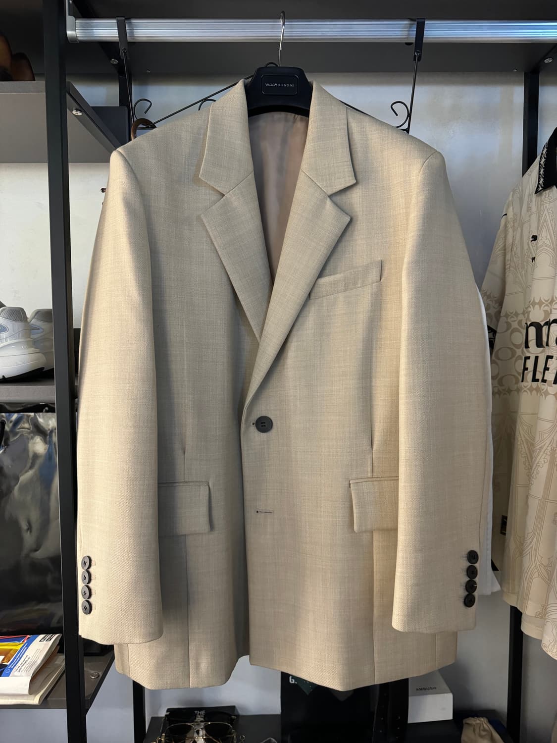 우영미 유박검 폴딩 블레이져 베이지 50사이즈 상품이미지2