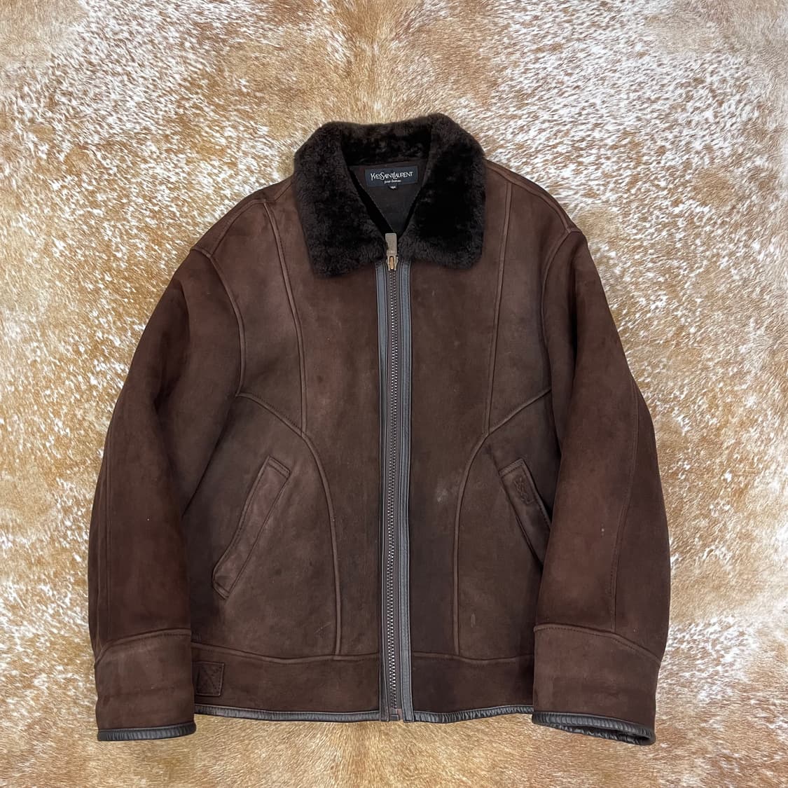 90's YSL 레더 무스탕 상품이미지1