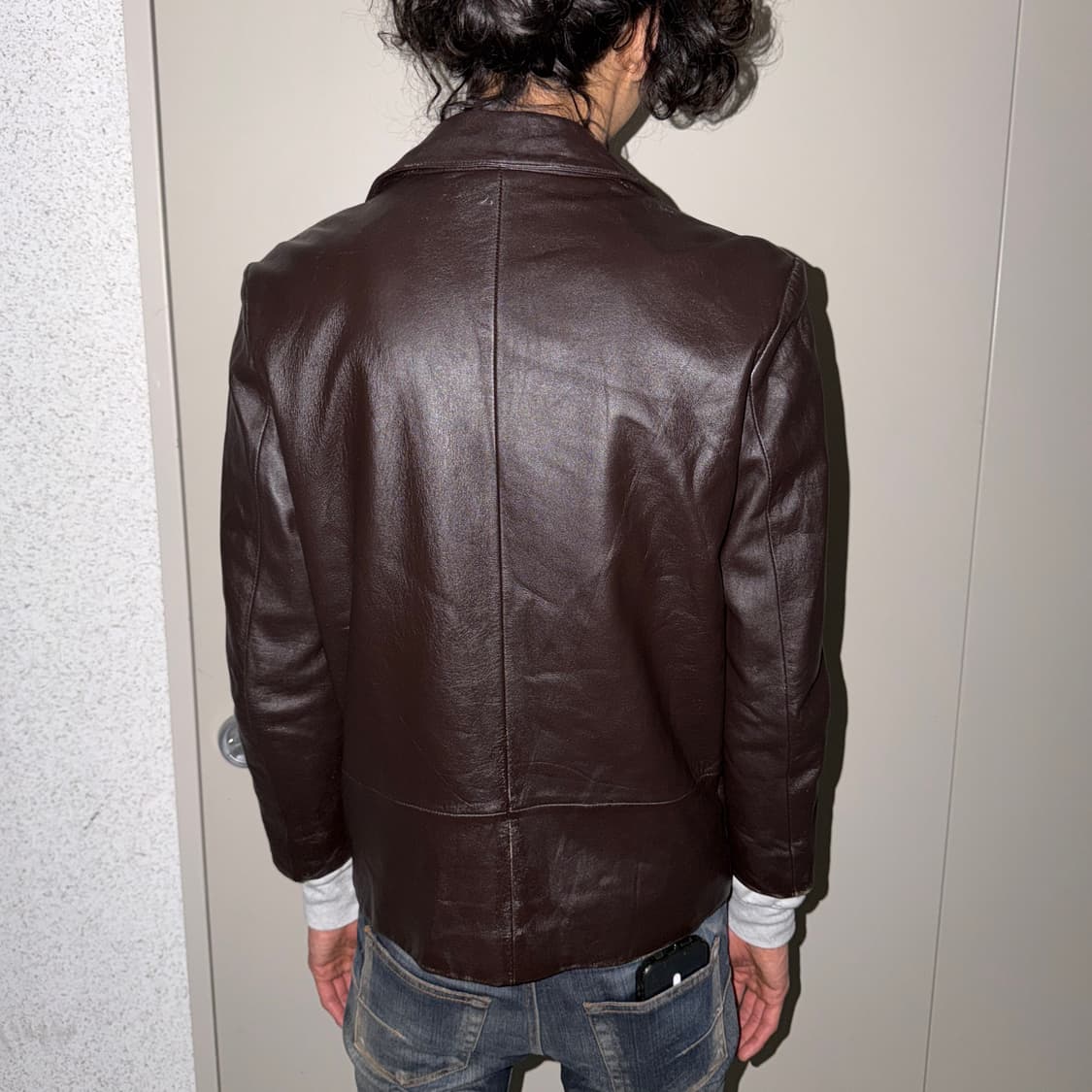 이태리 레더 집업 자켓 상품이미지2