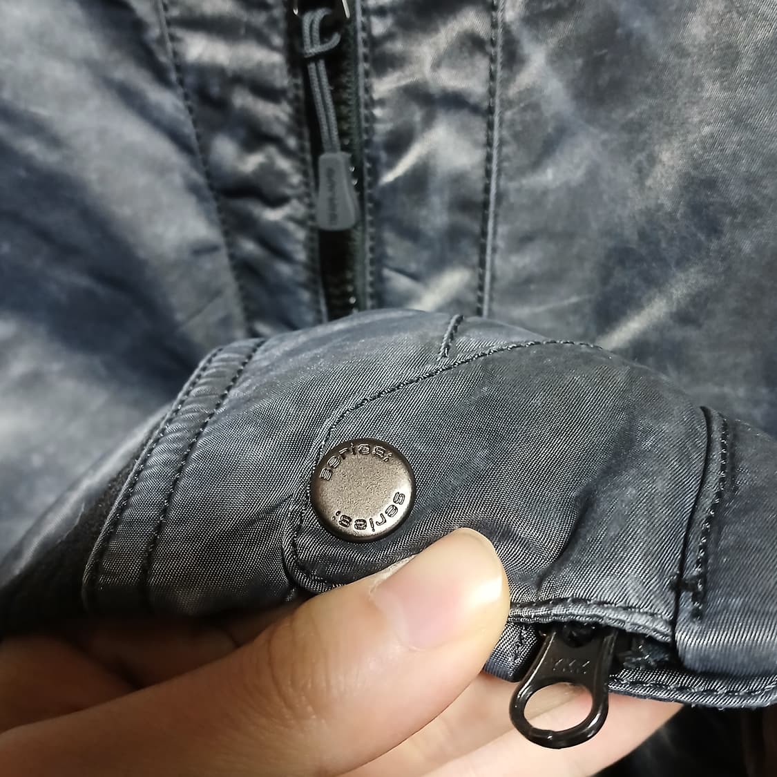 series 시리즈 구스다운 항공점퍼 패딩 다운 자켓 차콜 실버 워싱 상품이미지3