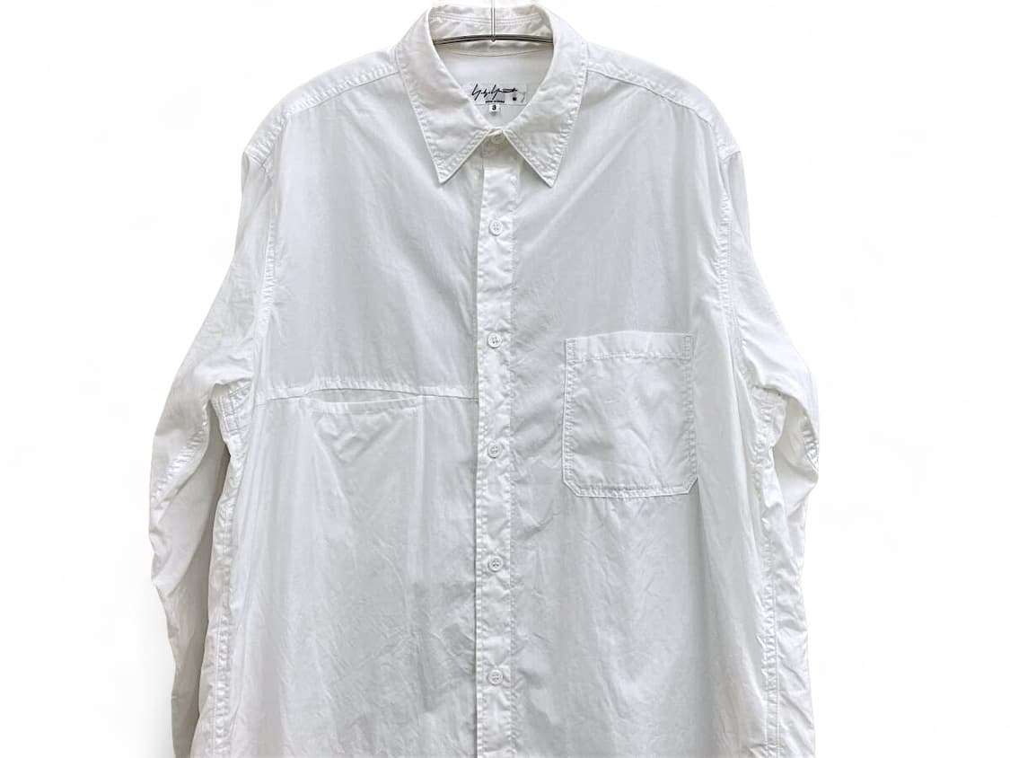 요지 야마모토 뿌르옴므 화이트 오버 셔츠 상품이미지1