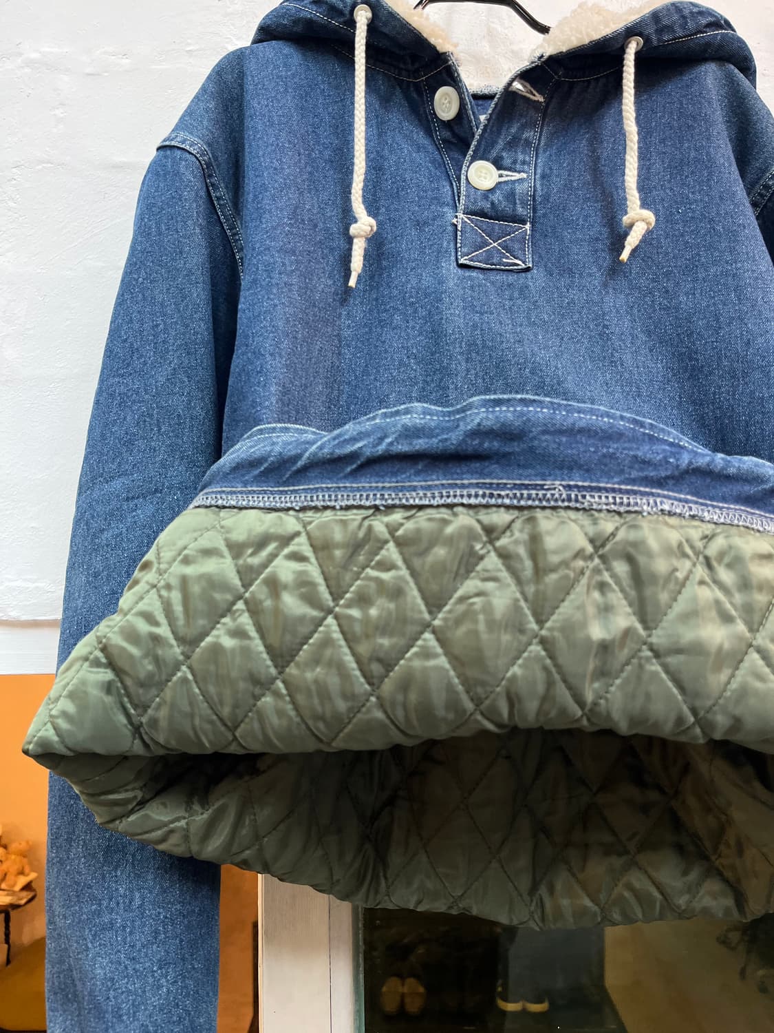 Purple Cotton 퍼플코튼 오버핏 데님 플리스 아노락 상품이미지6