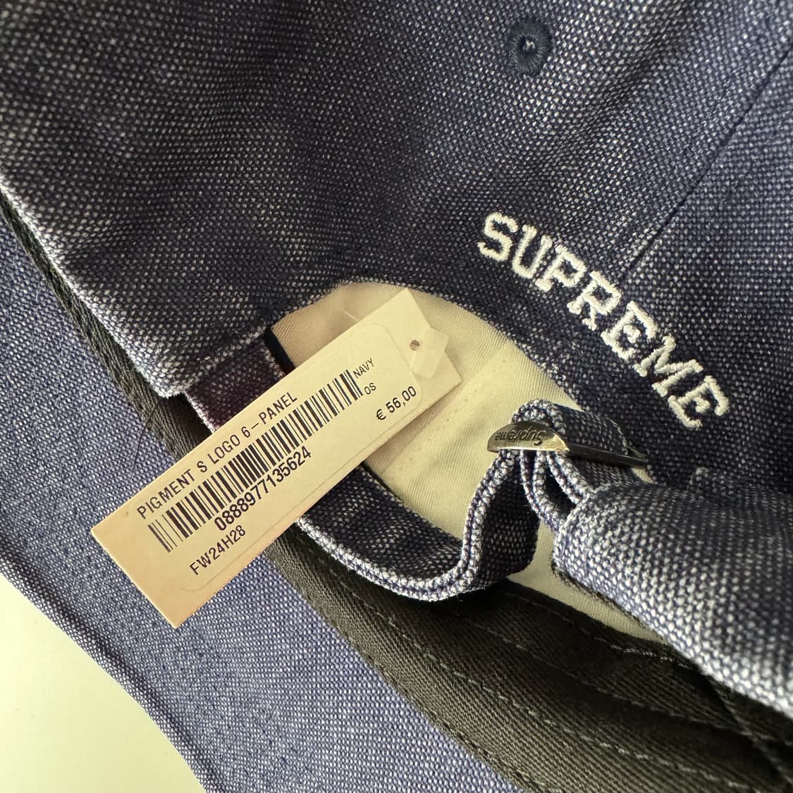 슈프림 피그먼트 S 로고 6-패널 캡 네이비 24FW 상품이미지6