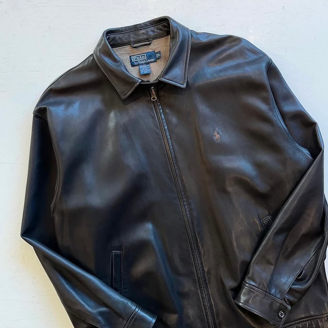 90‘s 폴로랄프로렌 브라운 쉽스킨 자켓 상품이미지7