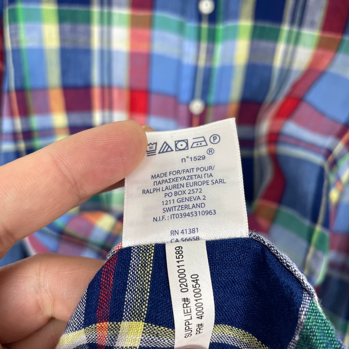 폴로 랄프로렌 린넨 마드라스 체크 셔츠 S 상품이미지7