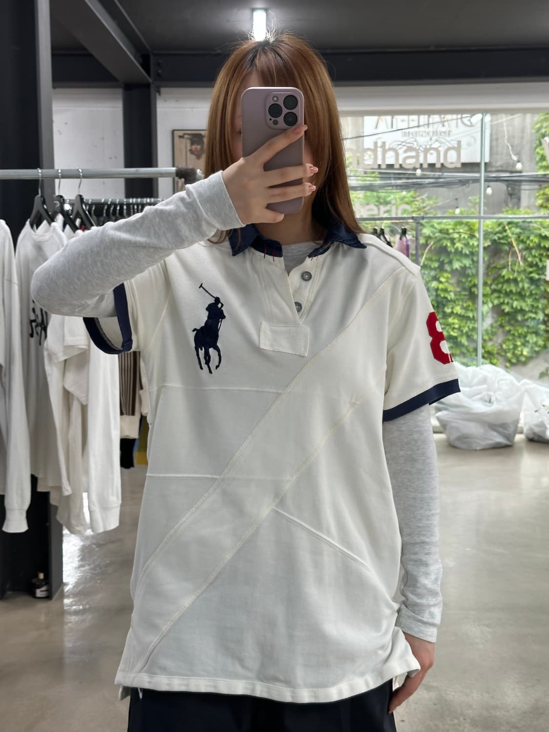 폴로랄프로렌 빅포니 넘버링 링거 PK반팔티 아이보리 상품이미지1