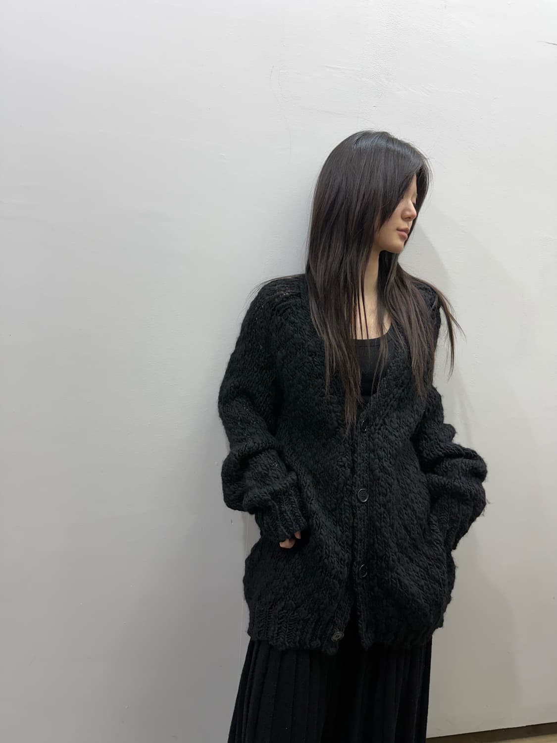 존 언더커버 오버핏 헤비울 가디건 상품이미지8