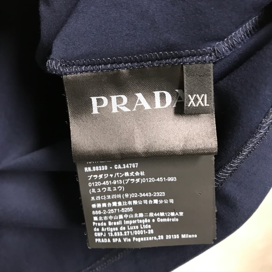 프라다 네이비 반팔 티셔츠 XXL 상품이미지6