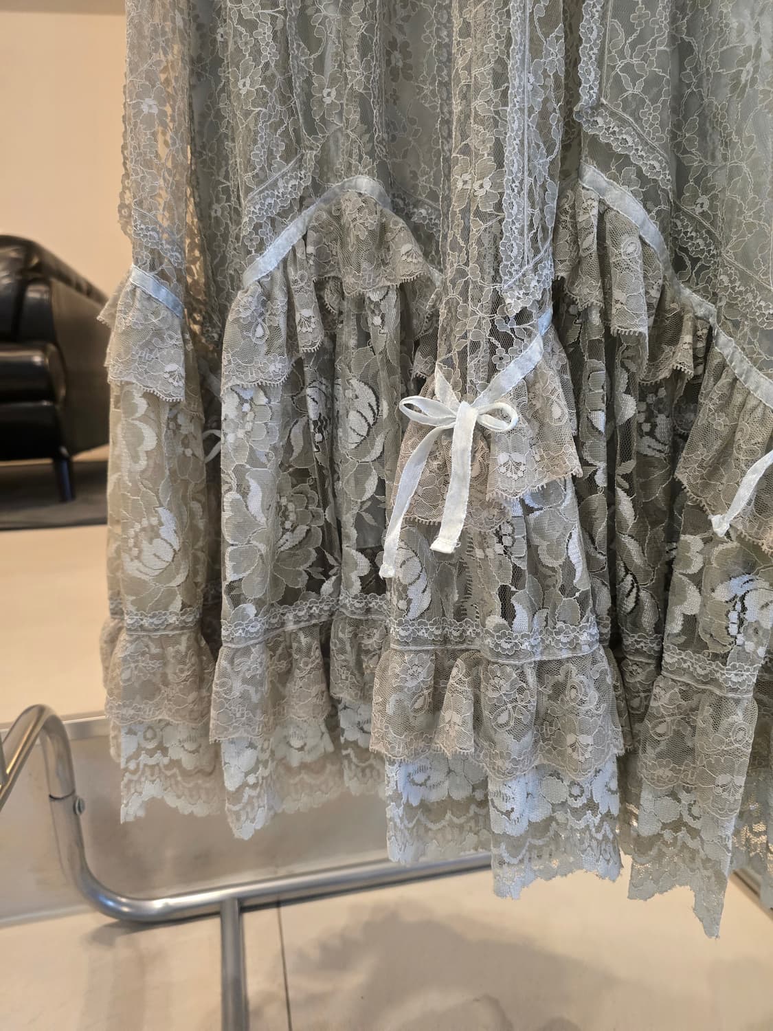 그레이 레이스 원피스 상품이미지4