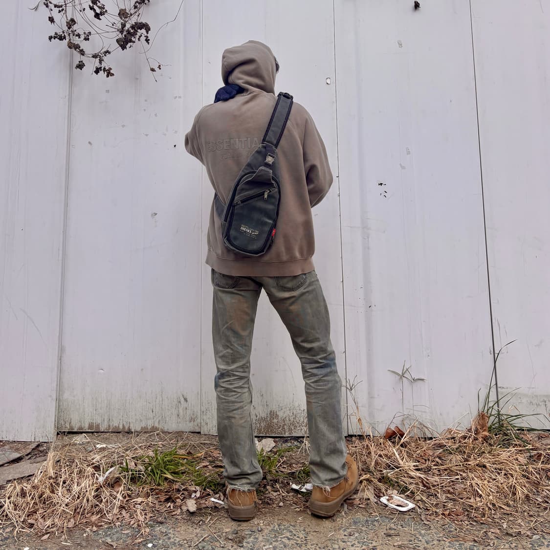 디젤 레더 캔버스 배색 힙색 상품이미지2