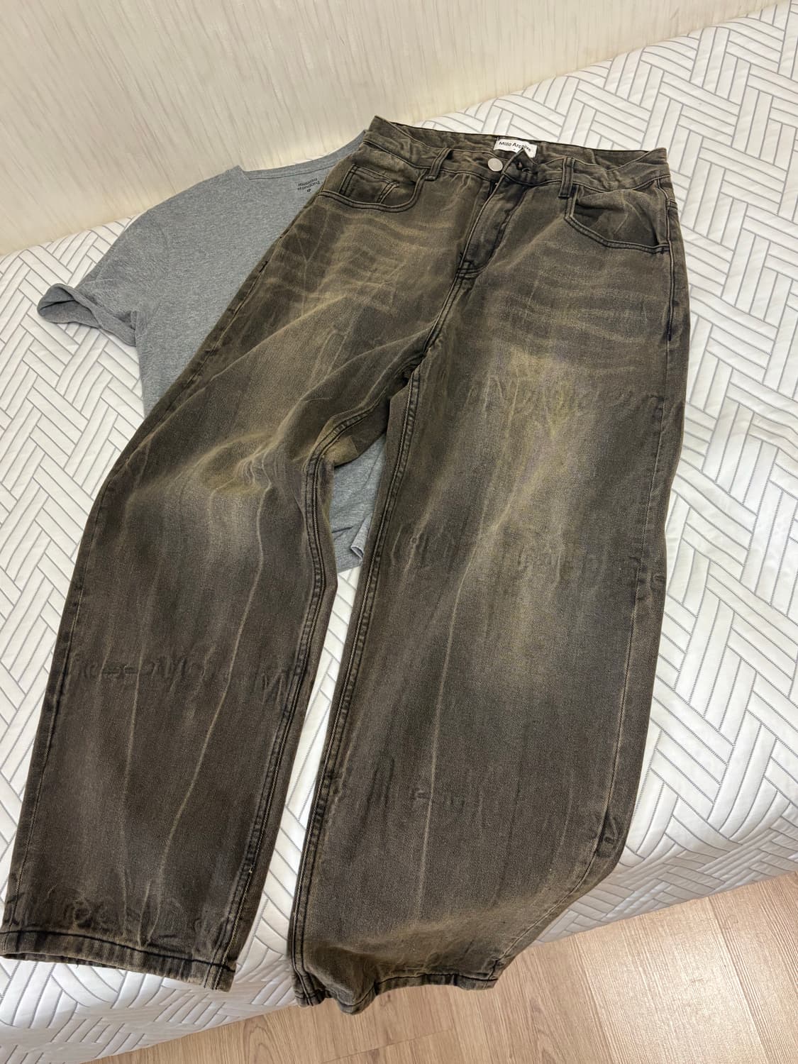 밀로 아카이브 커브드 팬츠 워시드 브라운 상품이미지1