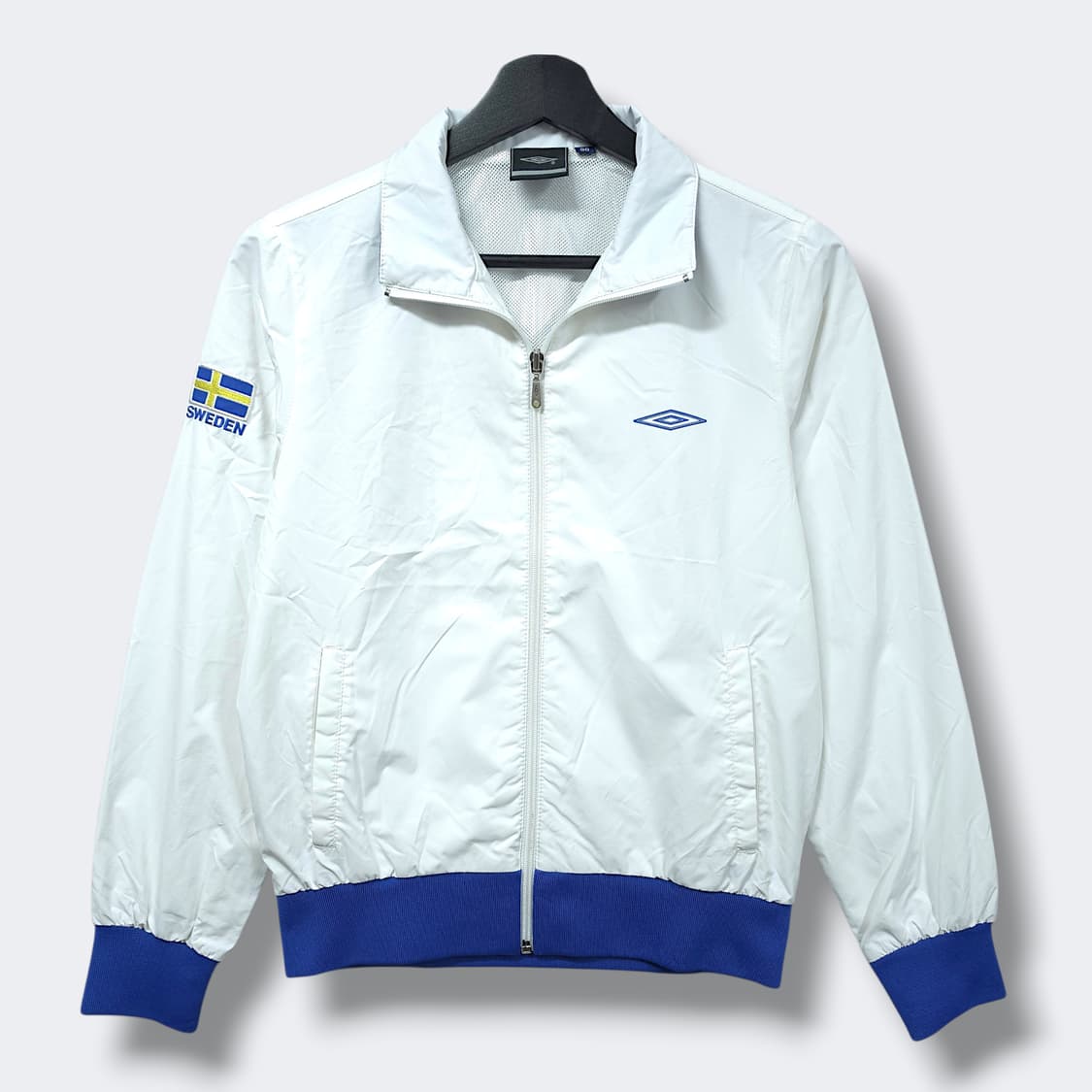 [90] 엄브로 화이트&블루 스웨덴 바람막이 자켓 상품이미지1