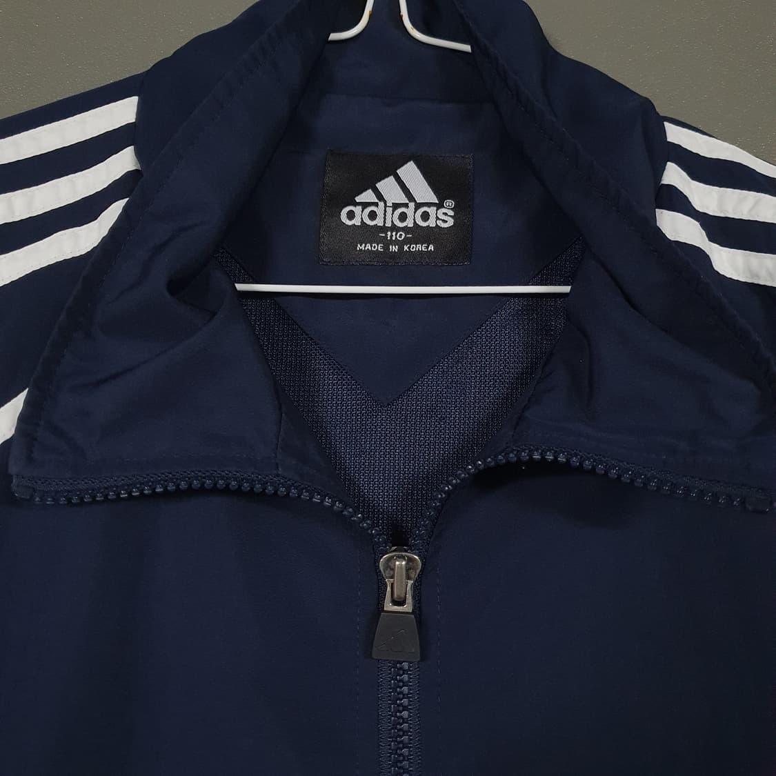 2XL) 아디다스 희귀 90s 삼선 오버핏 올드스쿨 바람막이 자켓 네이비 상품이미지4