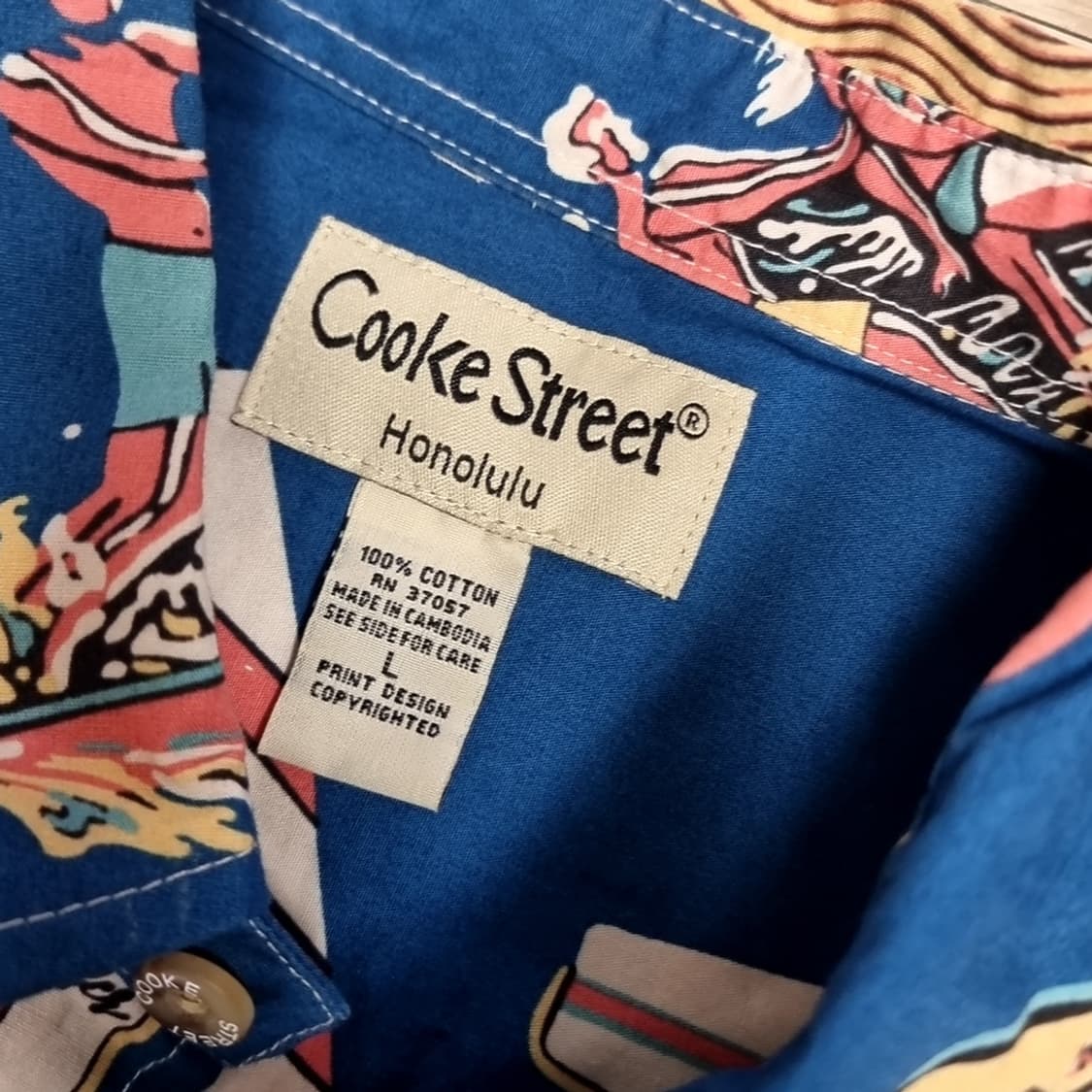 Cake Street 하와이안 반팔 셔츠 블루(100-105) 상품이미지3