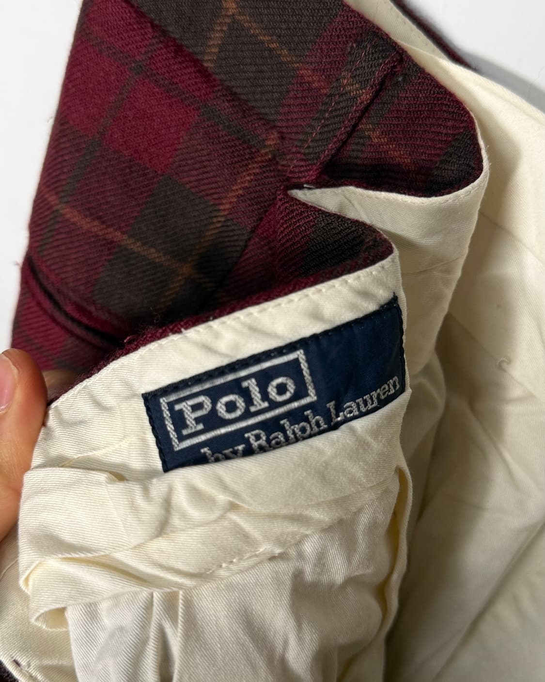90‘s 폴로 랄프로렌 플래드 체크 울 팬츠 33 상품이미지5