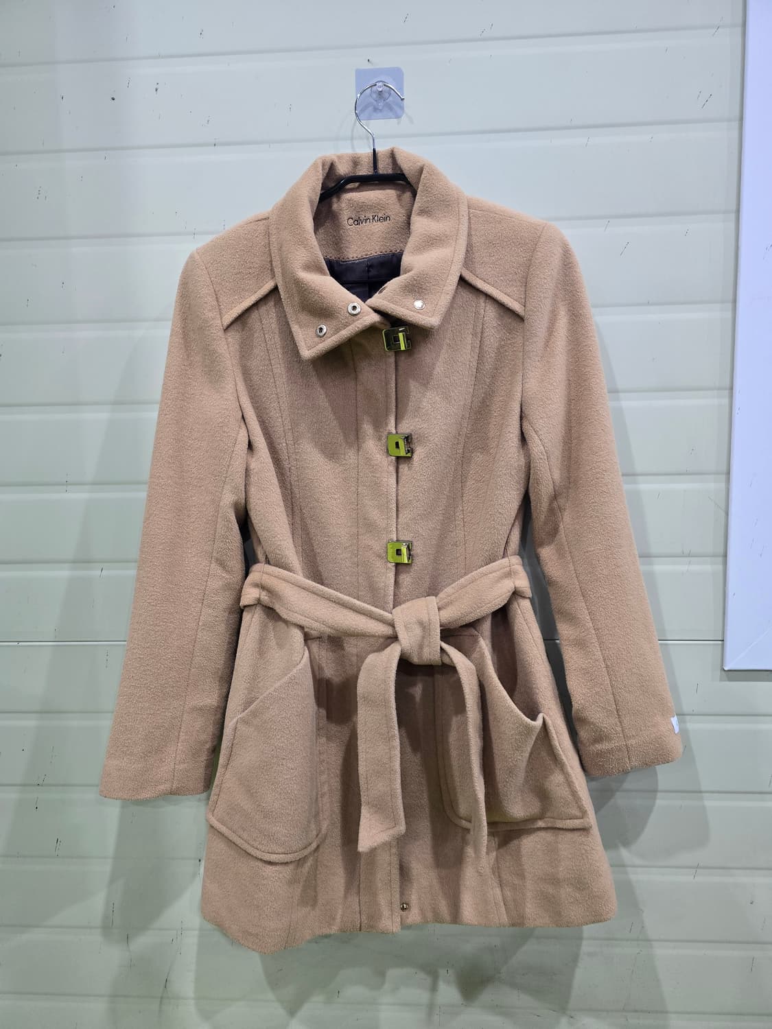 캘빈클라인 벨트 모직 코트 베이지 상품이미지1