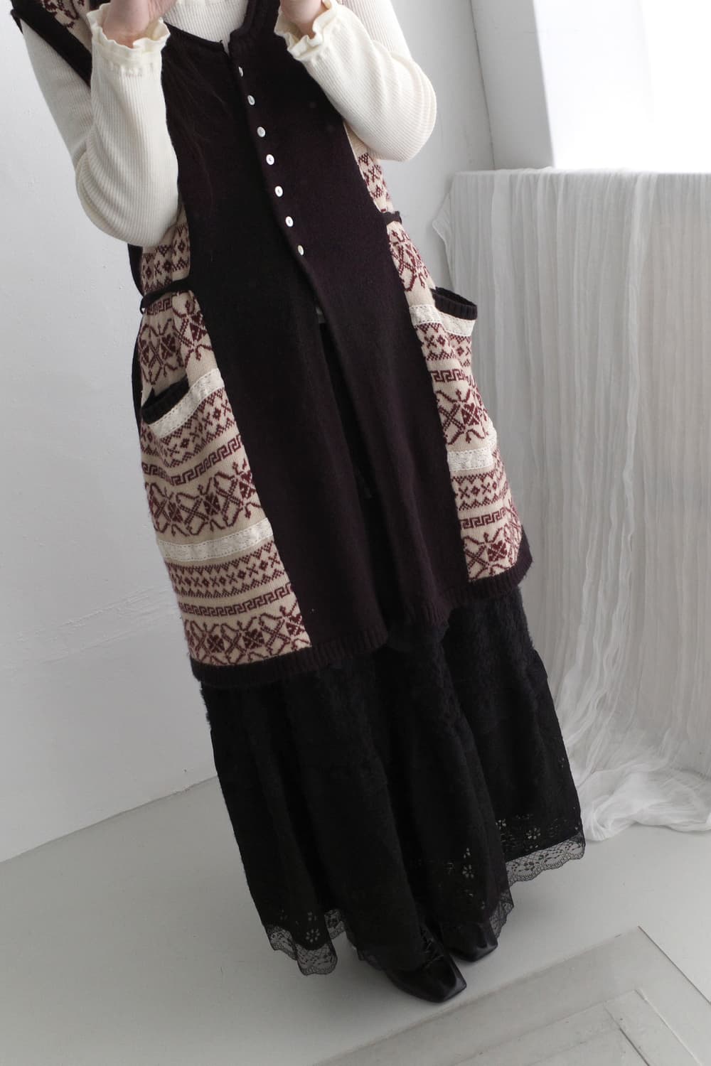 nordic sleeveless long cardigun 상품이미지6