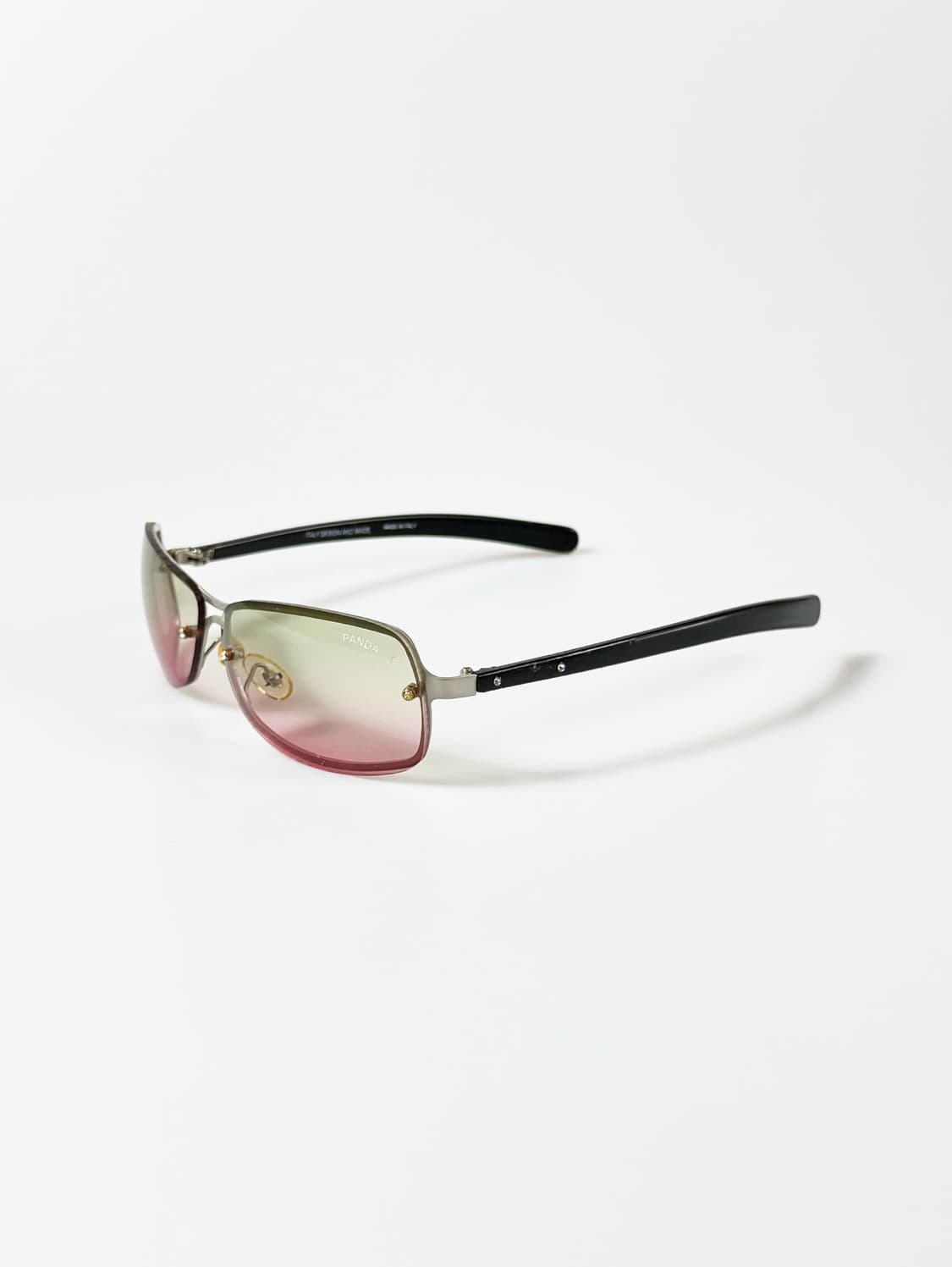 90s PANDA 무테 스퀘어 메탈 프레임 빈티지 틴트 선글라스 상품이미지3