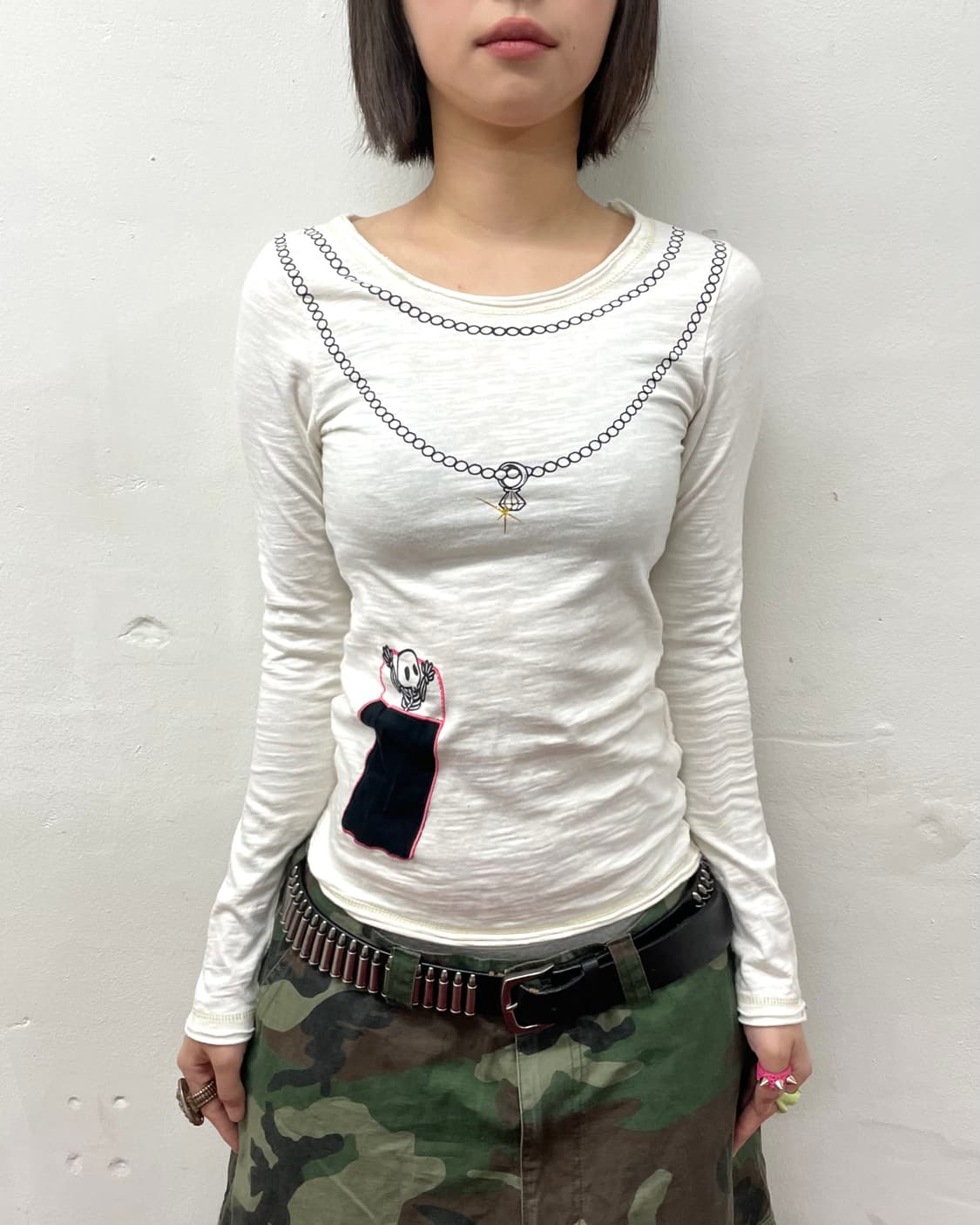 Skull pocket necklace long sleeve  상품이미지2