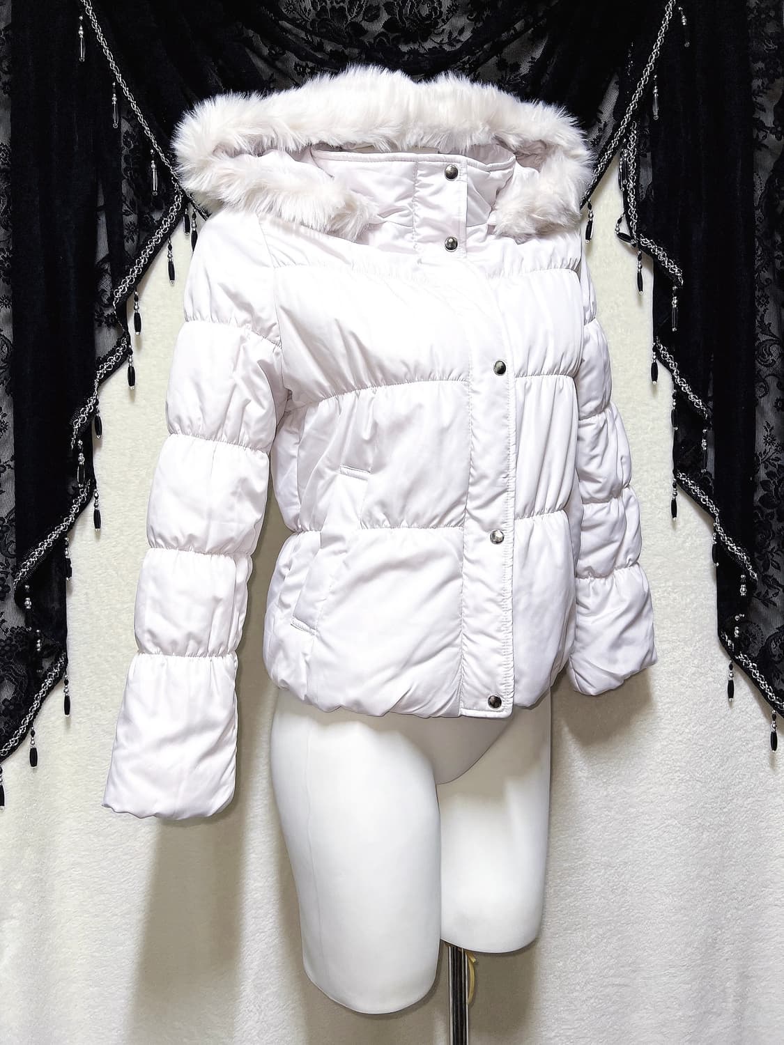 세실맥비 라벤더핑크 퍼후드 셔링 패딩 점퍼 로맨틱갸루 로걀 히메 러블리 상품이미지4