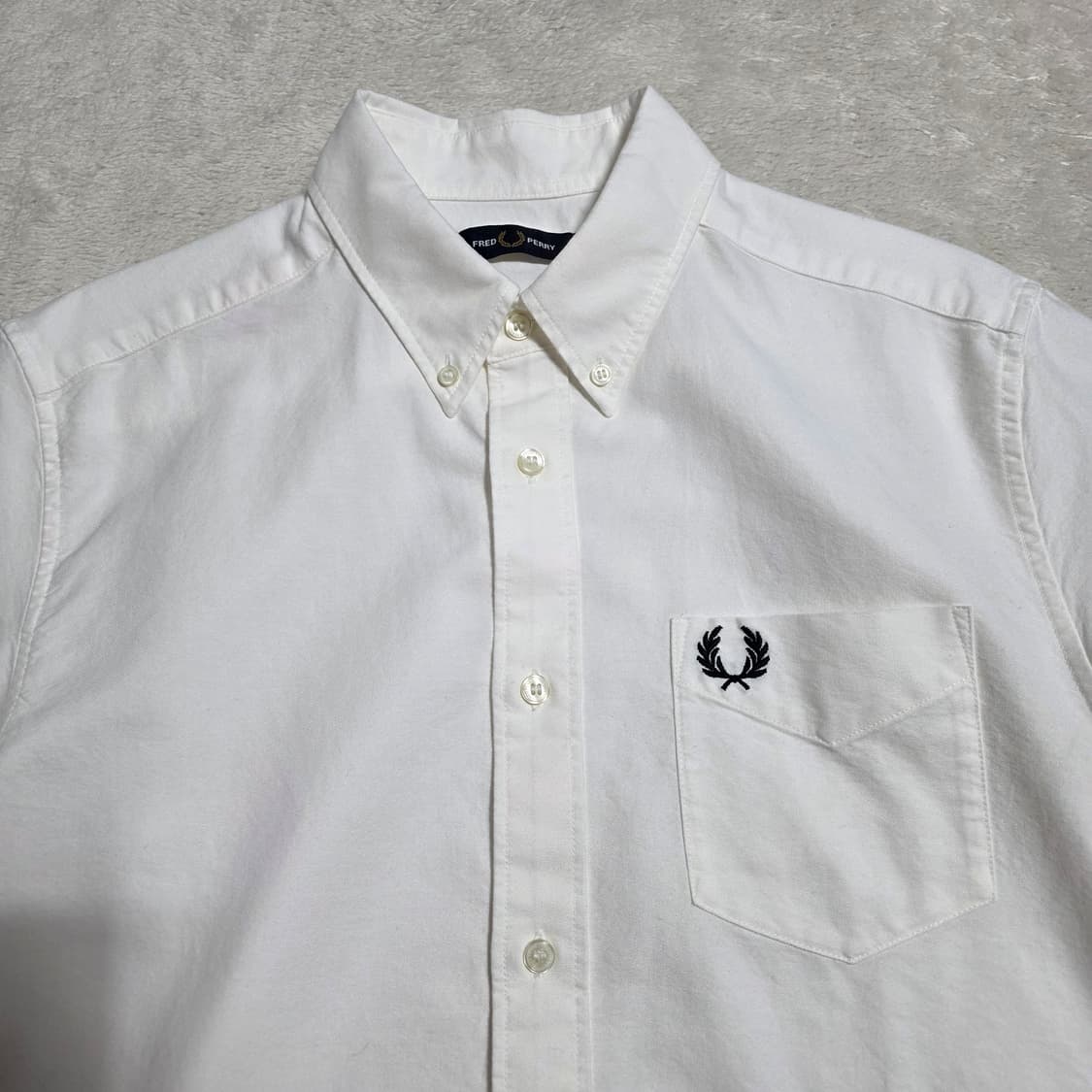 (M)프레드페리 화이트 반팔 셔츠  상품이미지2