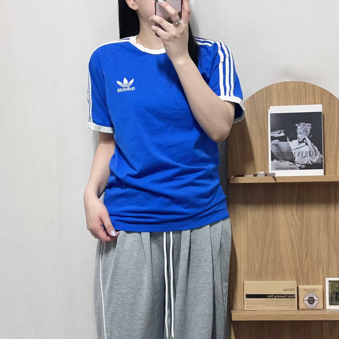 [정품] 아디다스 블루 삼선 반팔티 [ M ] 상품이미지1