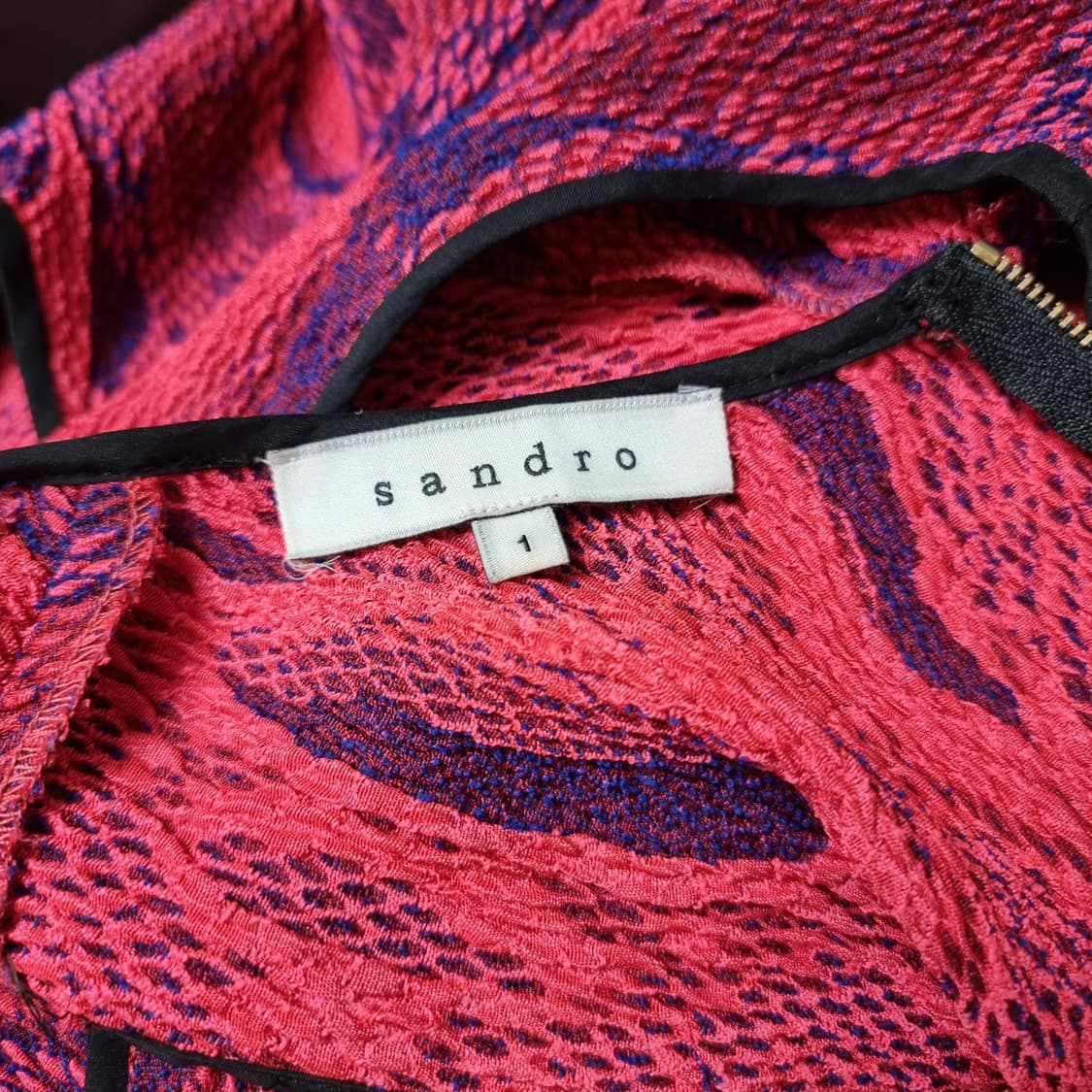 산드로 SANDRO 뱀피패턴 슬리브리스 원피스 (55-66) 상태좋음 상품이미지4