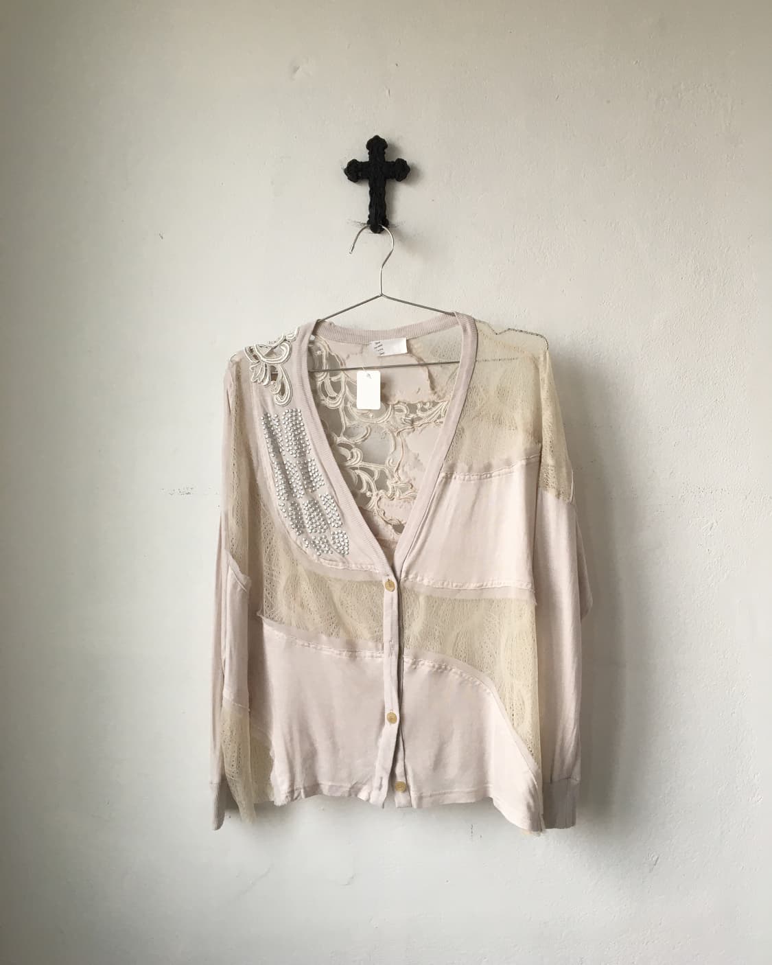 Patch work point caardigan 상품이미지2