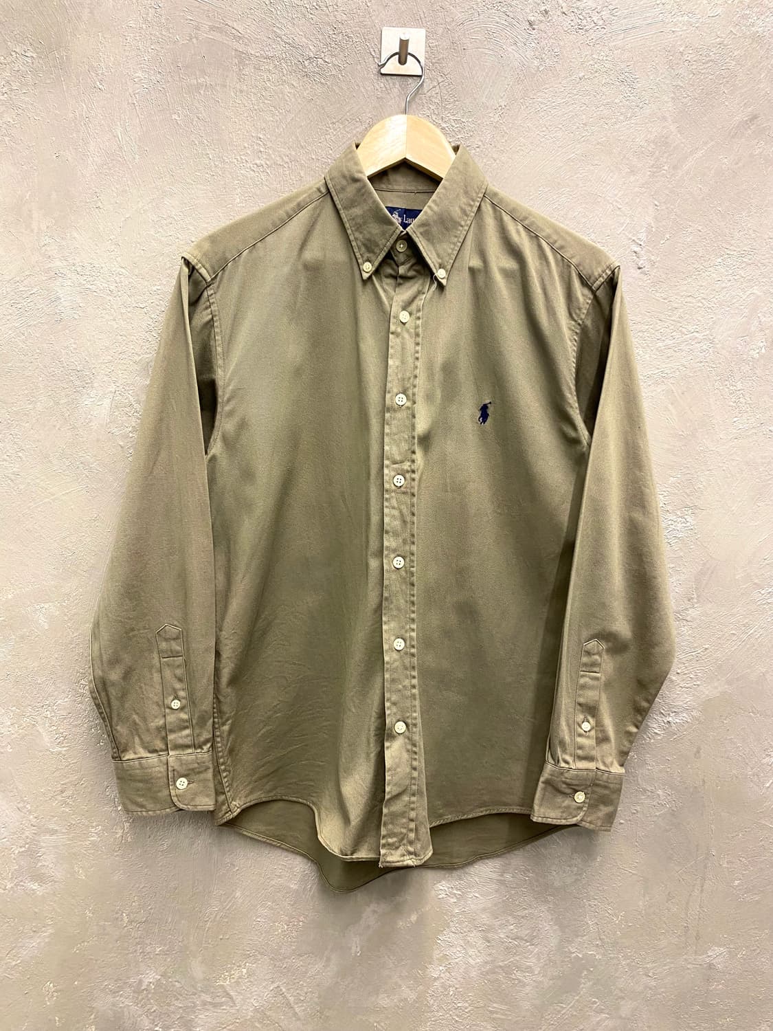[M] 90s Polo 폴로 랄프로렌 그레이 코튼 셔츠 상품이미지1
