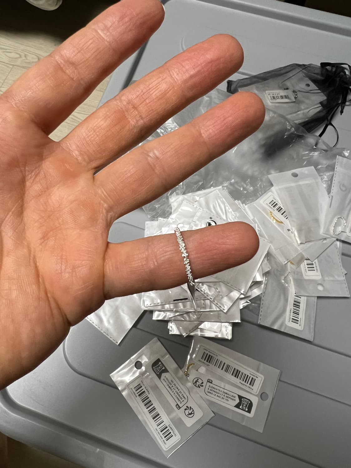 샤이니 눈꽃 신주 은도금 반지 상품이미지8